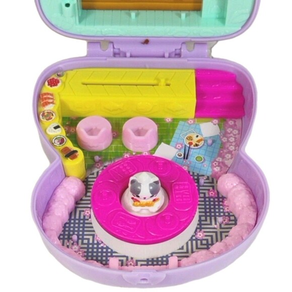 Mattel Polly Pocket Purple Cat Sushi Shop Compact Japanese Theme Mini Doll Toy - Picture 6 of 6
